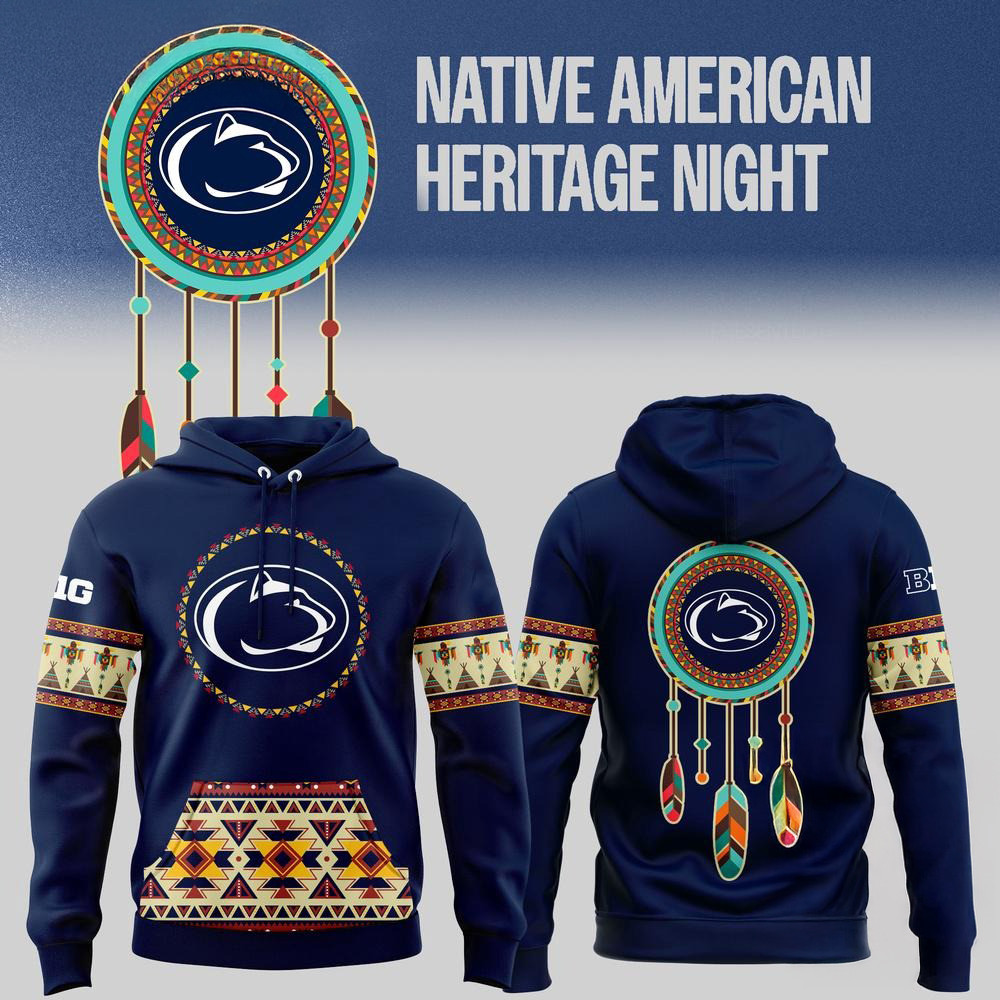 Penn State Nittany Lions Football Native American Heritage Hoodie Football Fan Gift Ideas