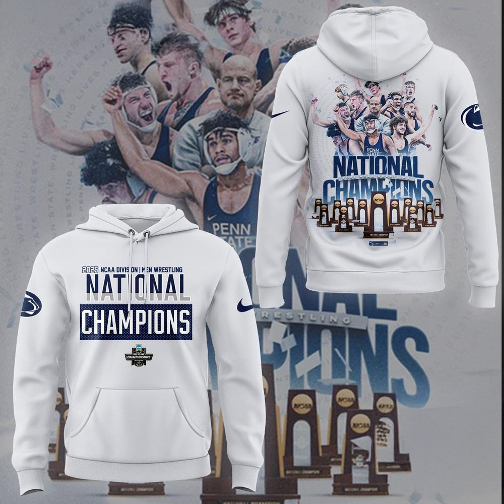 Penn State Nittany Lions NCAA Division Men's Wrestling National Champions Hoodie Husband Gifts