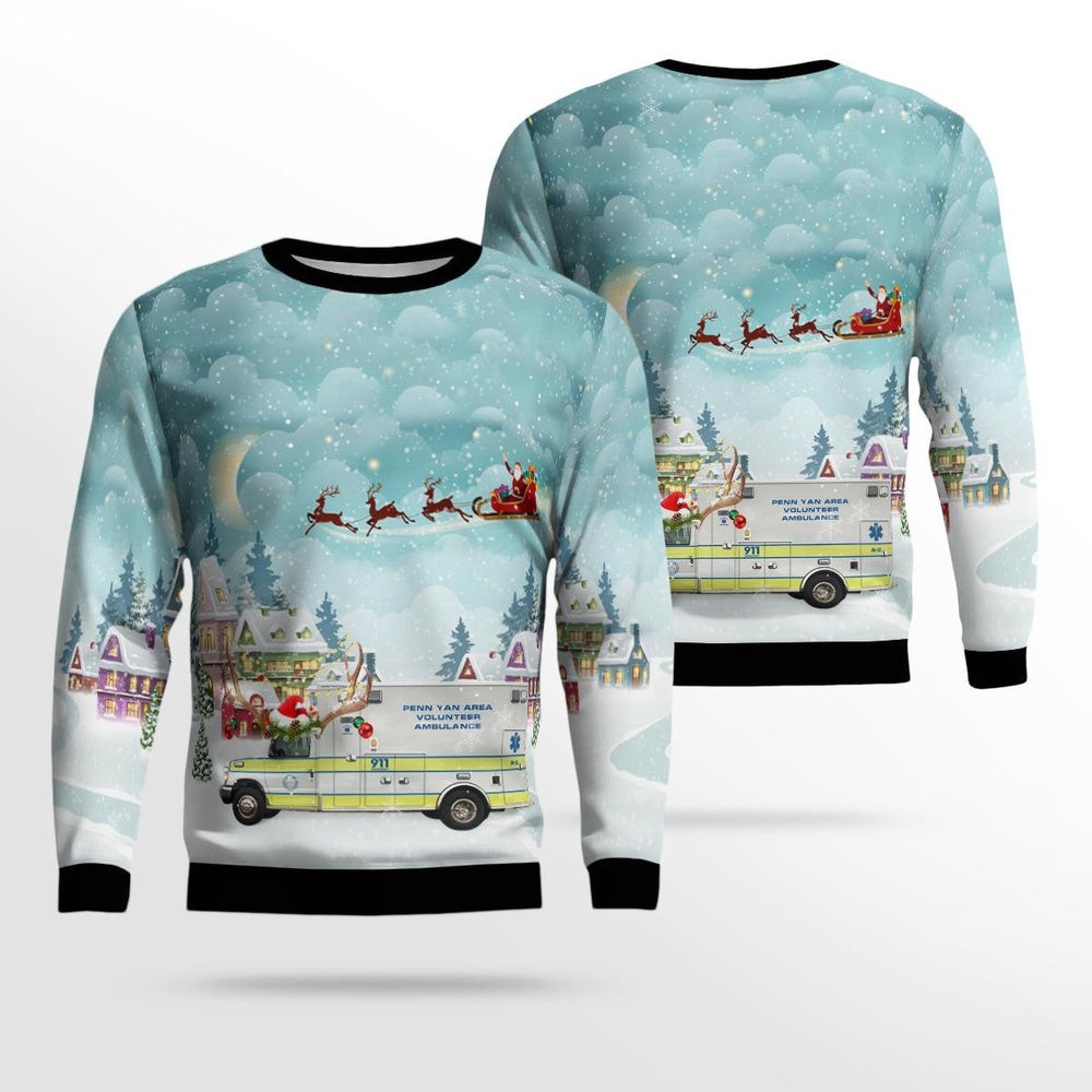 Penn Yan Area Vol Ambulance Corps Penn Yan New York Christmas AOP Ugly Sweater Christmas Unisex Sweaters Gift For Christmas