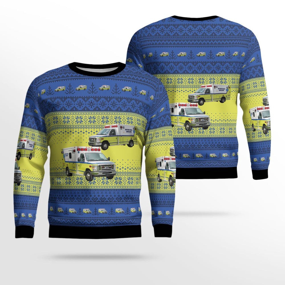 Pennsylvania Western Berks Ambulance Christmas Ugly Sweater Christmas Unisex Sweaters Gift For Christmas