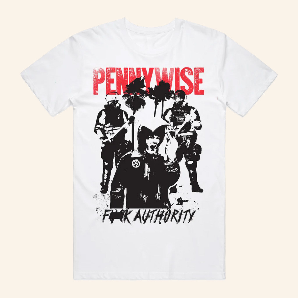 Pennywise Merch F Authority White T-Shirt Presents For Music Lovers Pennywise Merch F Authority White T-Shirt Presents For Music Lovers