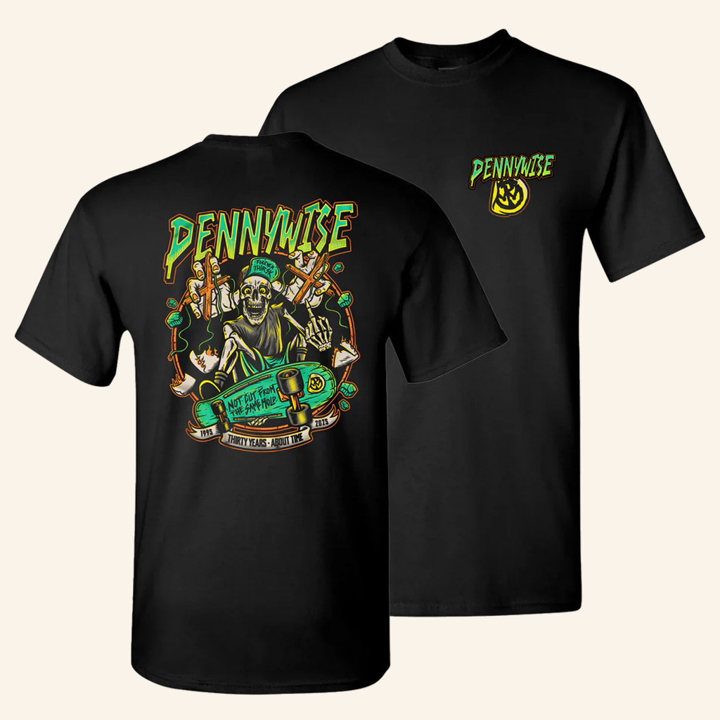 Pennywise Merch Same Old Story Black T-Shirt Presents For Music Lovers
