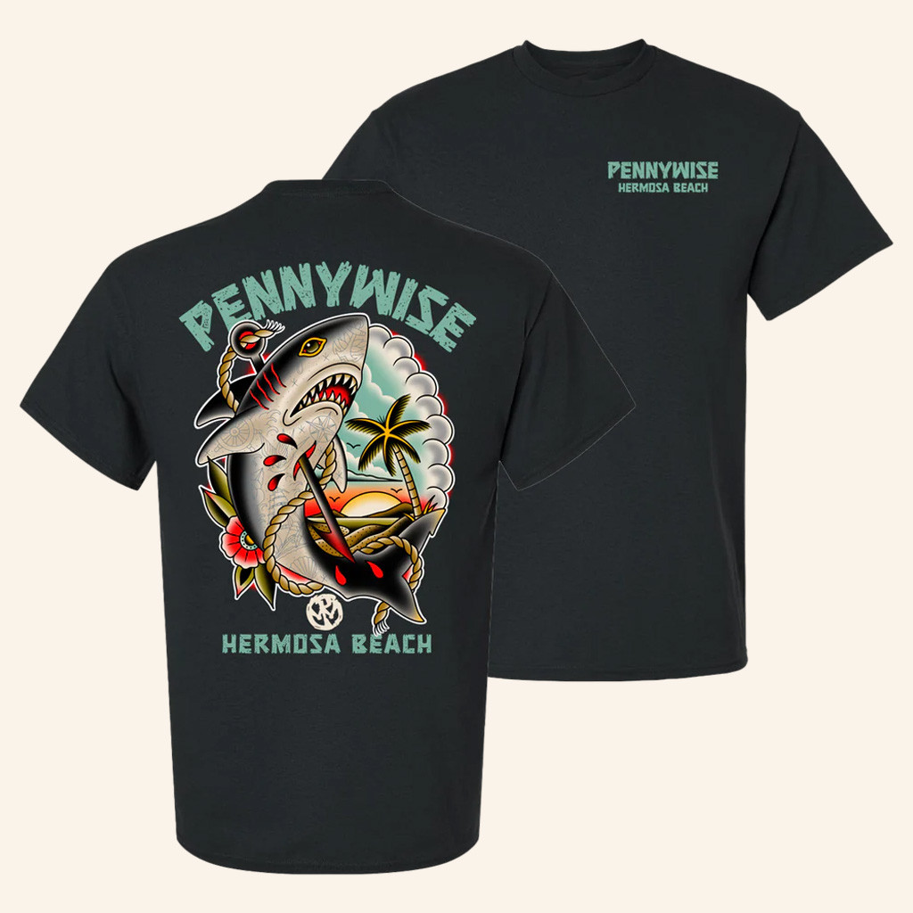 Pennywise Merch Shark Hermosa Beach T-Shirt Gifts For Music Enthusiasts