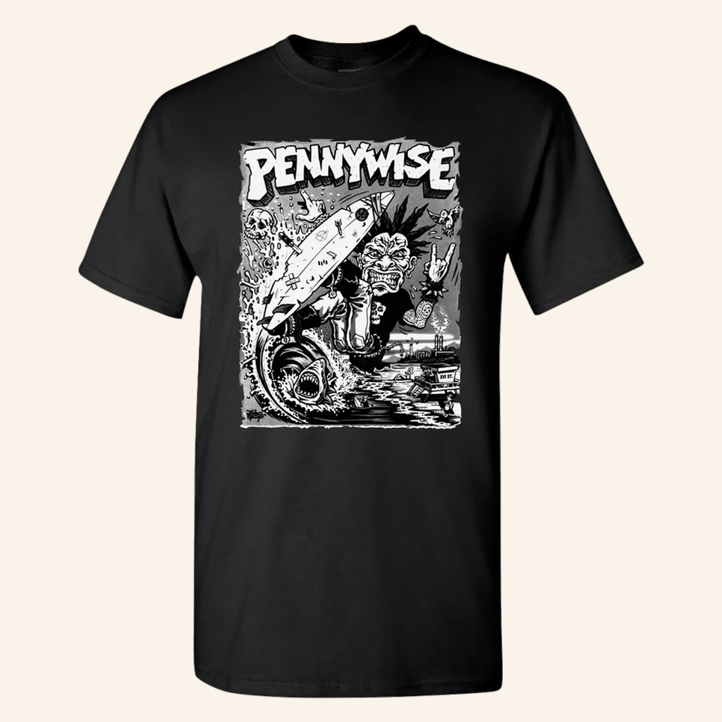 Pennywise Merch Surfer T-Shirt Birthday Gifts For Music Lovers