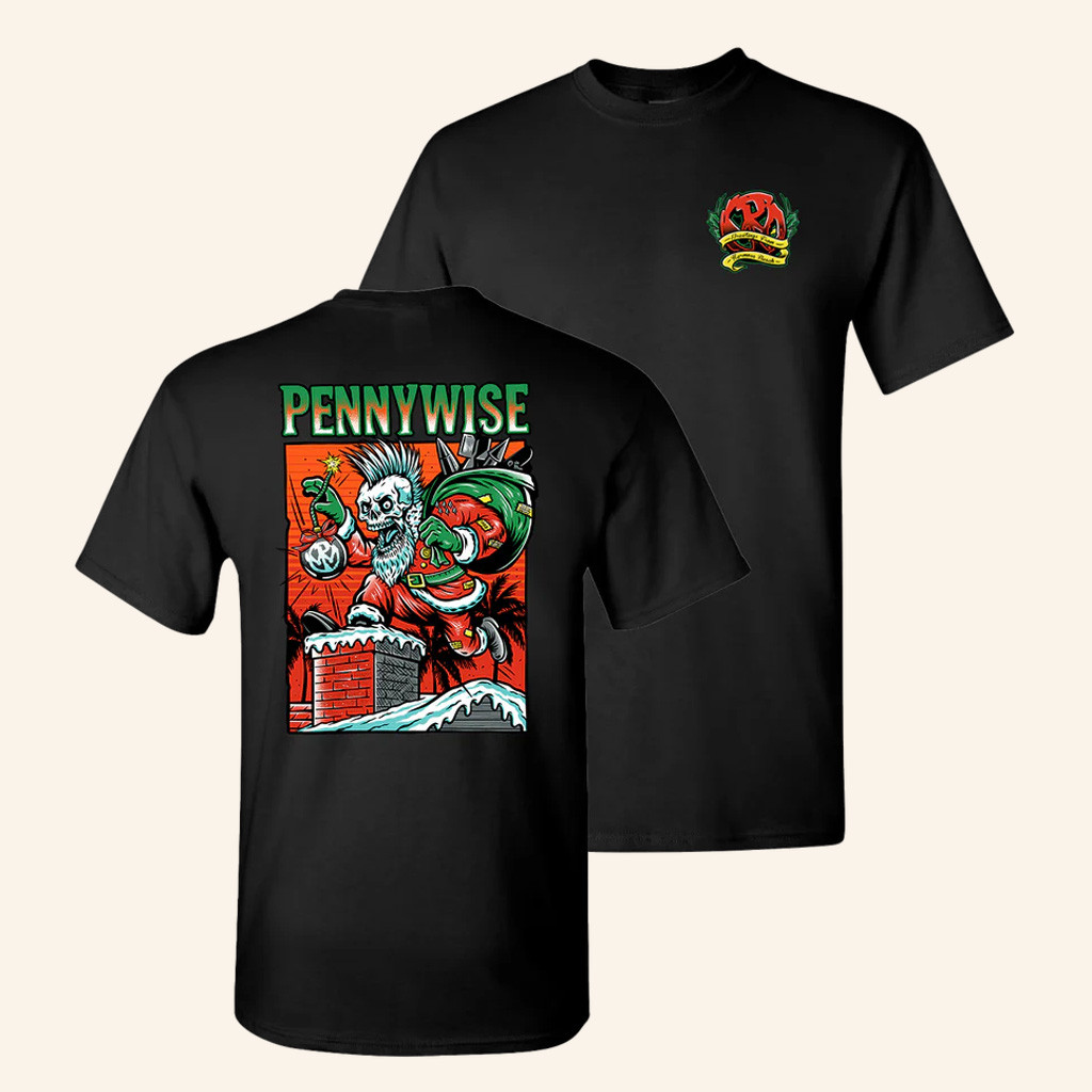 Pennywise Merch Xmas 2025 Black T-Shirt Christmas Present For Husband Pennywise Merch Xmas 2025 Black T-Shirt Christmas Present For Husband