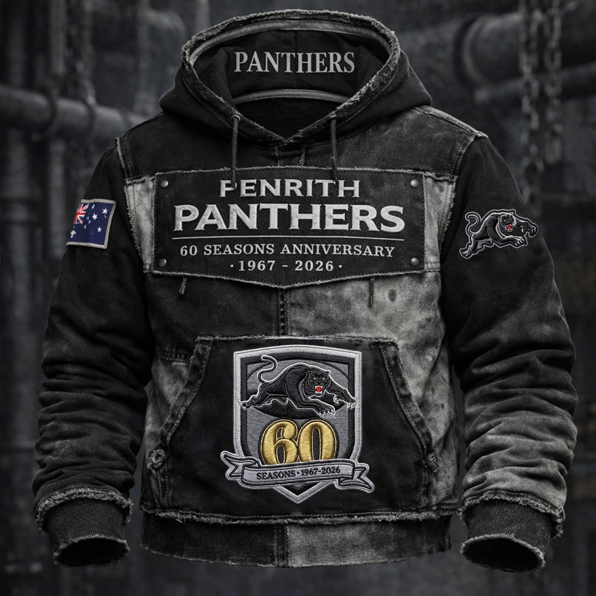Penrith Panthers 60 Seasons Anniversary 1967 2026 Hoodie NRL Fan Gear Best Gift For Panthers Fans