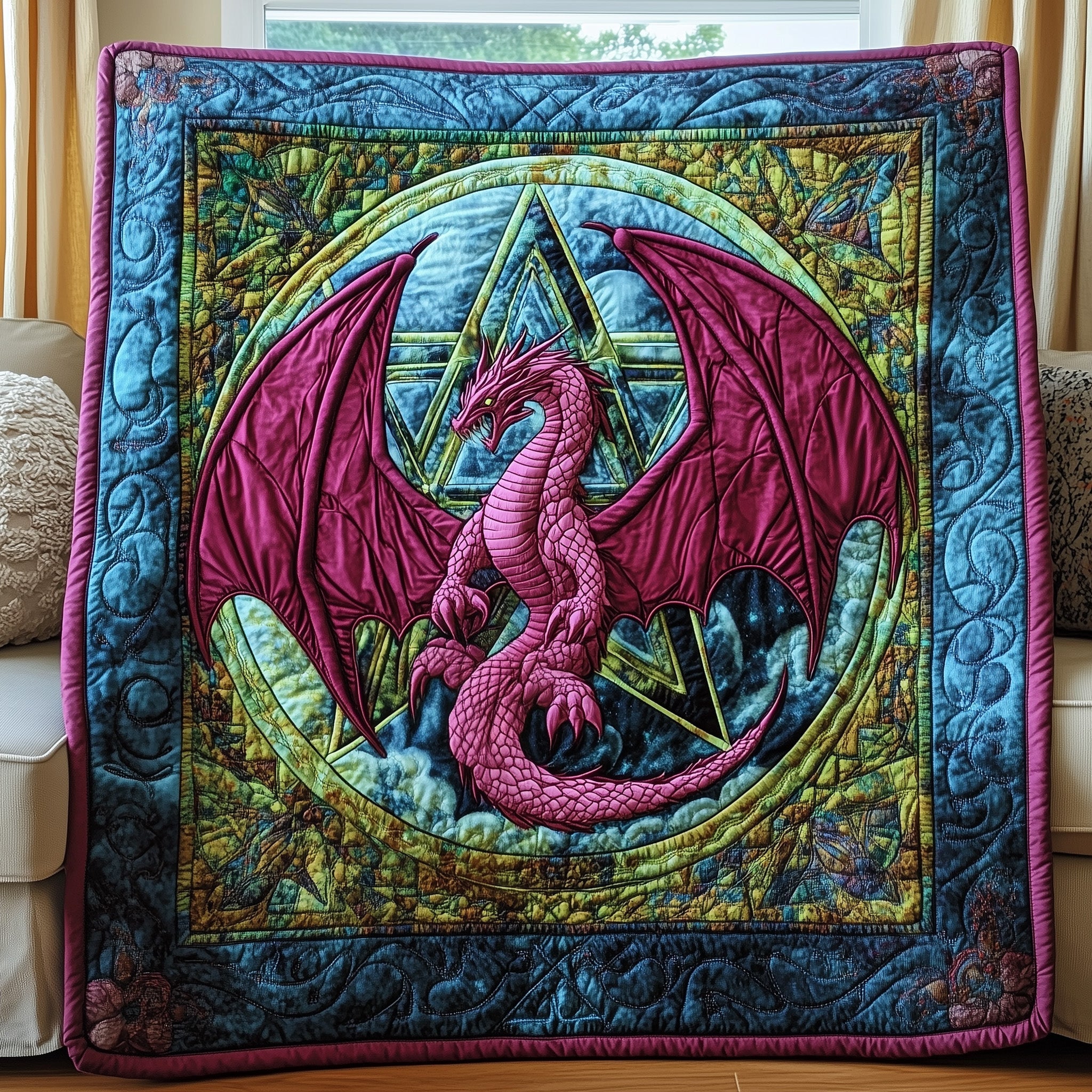 Pentagram Of Dragon Quilted Blanket Cute Bed BlanketDragon Presents Christmas 2025