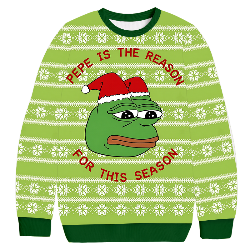 Pepe The Frog Dank Meme Christmas Ugly Sweatshirt Christmas Gift For Friends Pepe The Frog Dank Meme Christmas Ugly Sweatshirt Christmas Gift For Friends