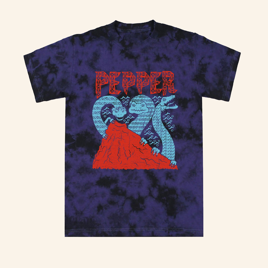 Pepper Merch Dragon Mountain Tie Dye T-Shirt Birthday Gift For Husband