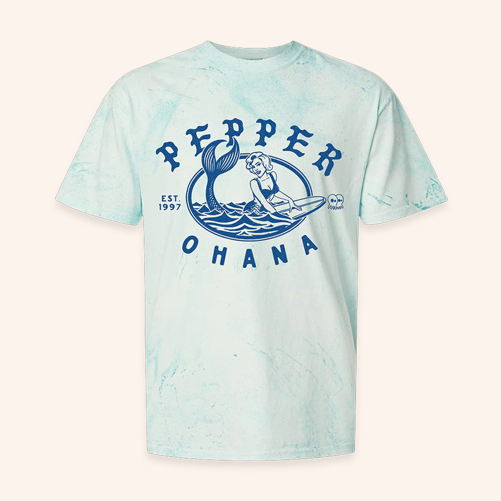 Pepper Merch Skullconut Mermaid Tie Dye T-Shirt Gift Ideas For Wife