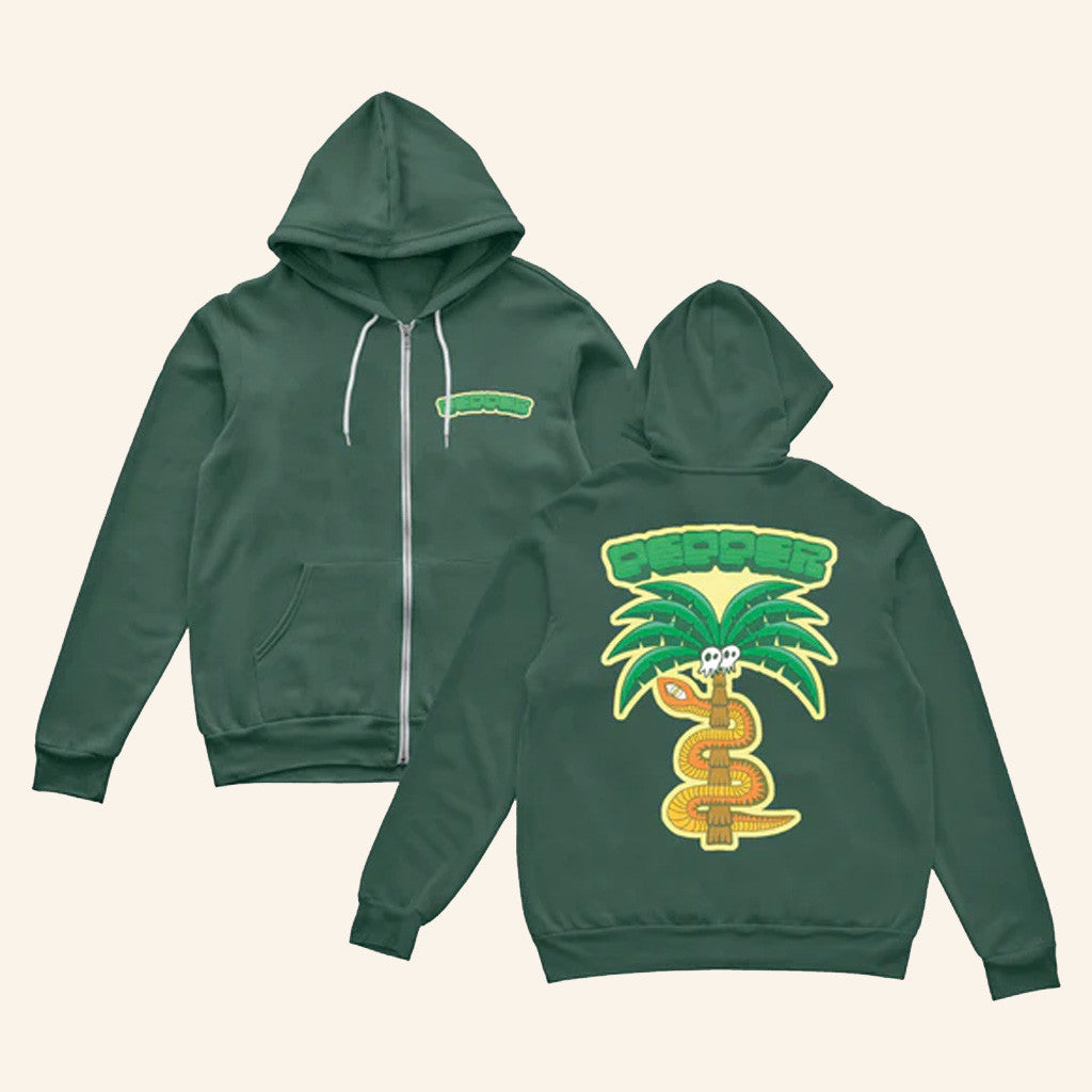 Pepper Merch Snake Palm Tree Green Hoodie Presents For Friends