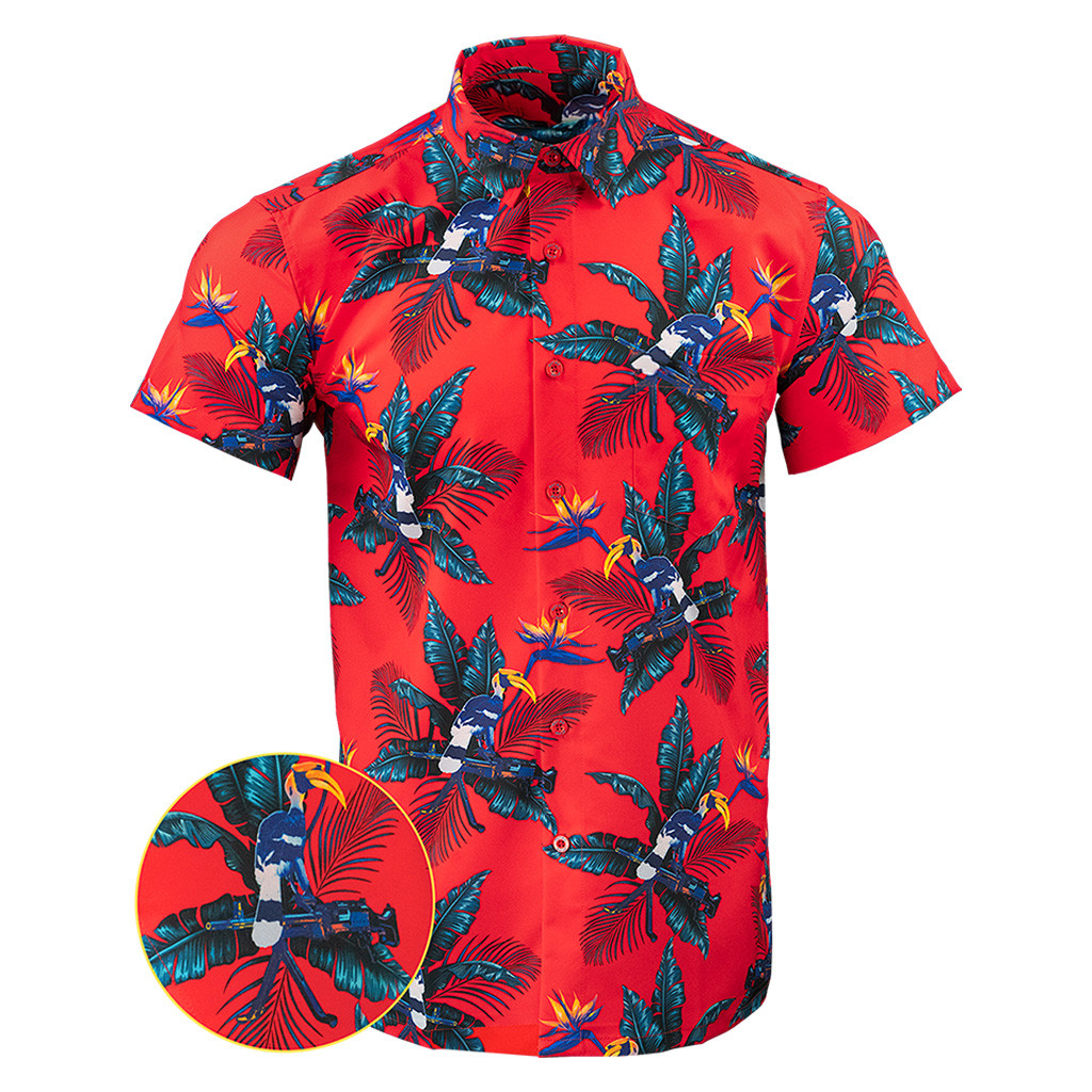 Perched Button Down Shirt Outdoor Hawaiian Tactical Shirt Xmas Presents For Him