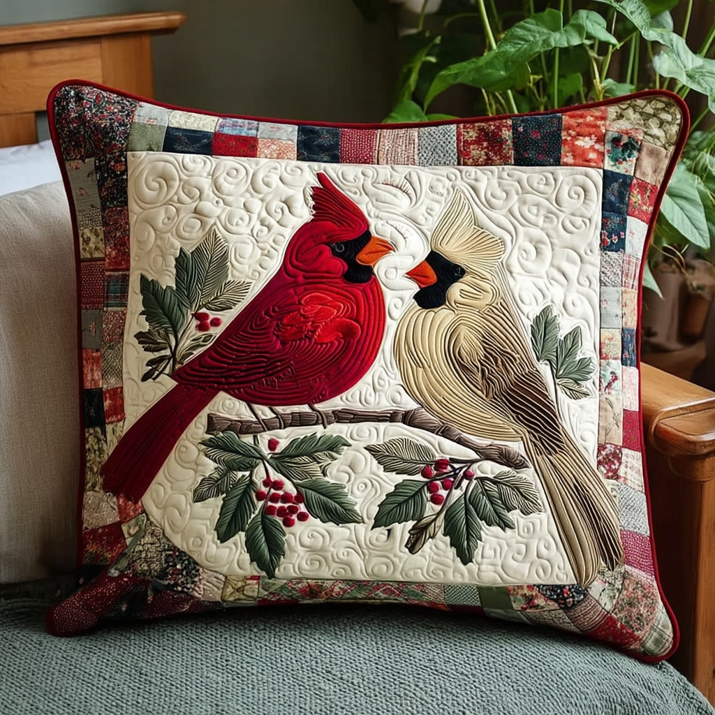Perching Cardinal Quilted Pillow Case Nice Pillow Covers Cardinal Gifts For Mom