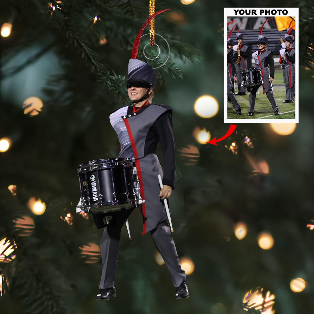 Percussion Pulse Personalized Photo Mica Ornament Christmas Gift For Marching Band members