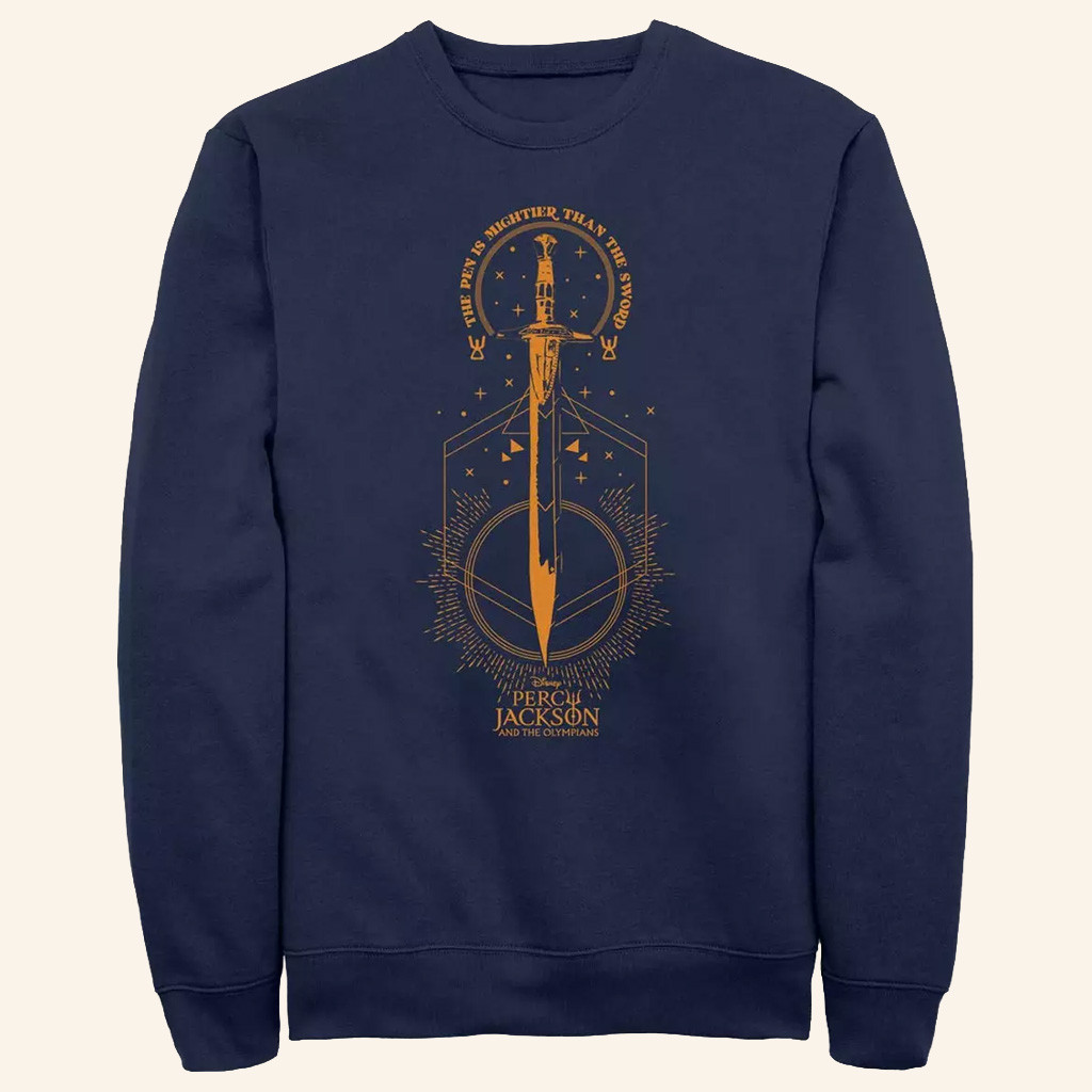 Percy Jackson Merch Percy Jackson And The Olympians Pen Above Sword Sweatshirt Gifts For Dudes