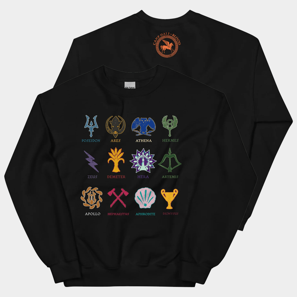 Percy Jackson Merch Percy Jackson Crewneck Camp Half-Blood Icons Sweatshirt Present For Him Percy Jackson Merch Percy Jackson Crewneck Camp Half-Blood Icons Sweatshirt Present For Him