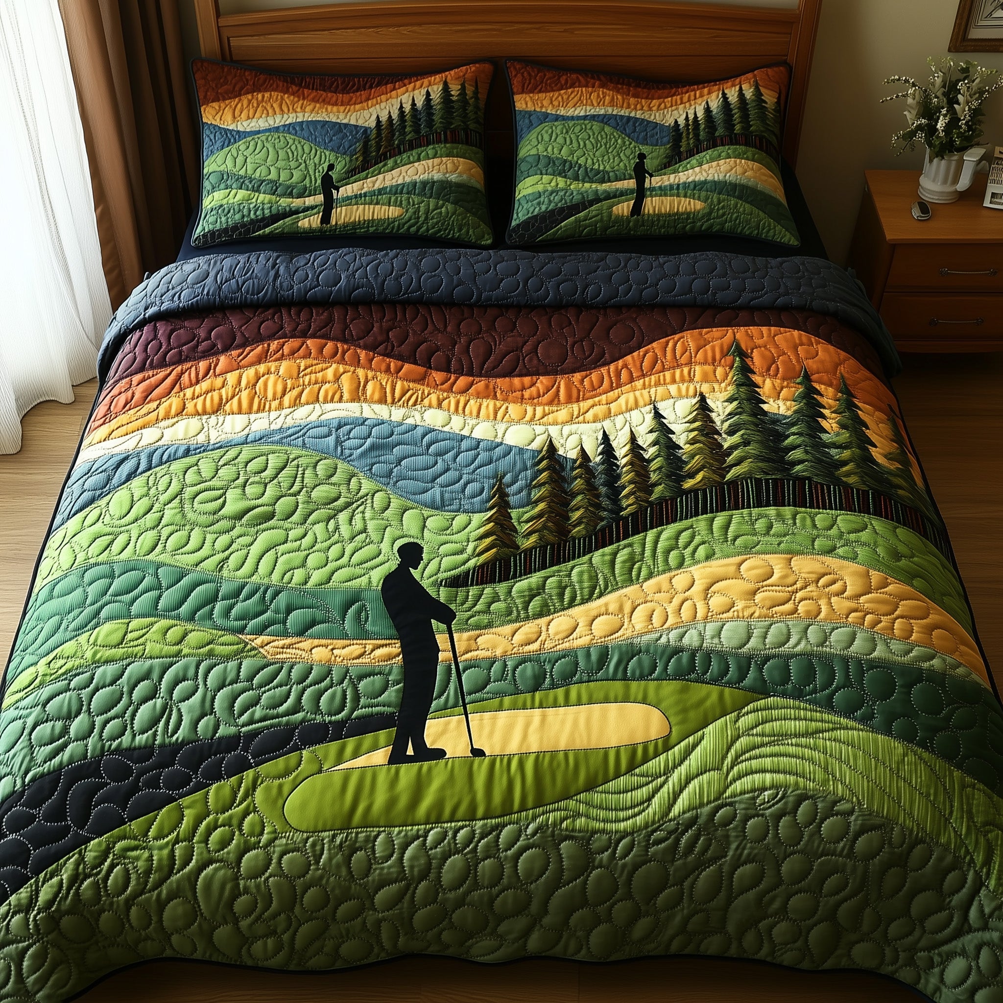 Perfect Golf Swing Quilted Bedding Set Duvet Cover Merchandise Stuff For Golfers