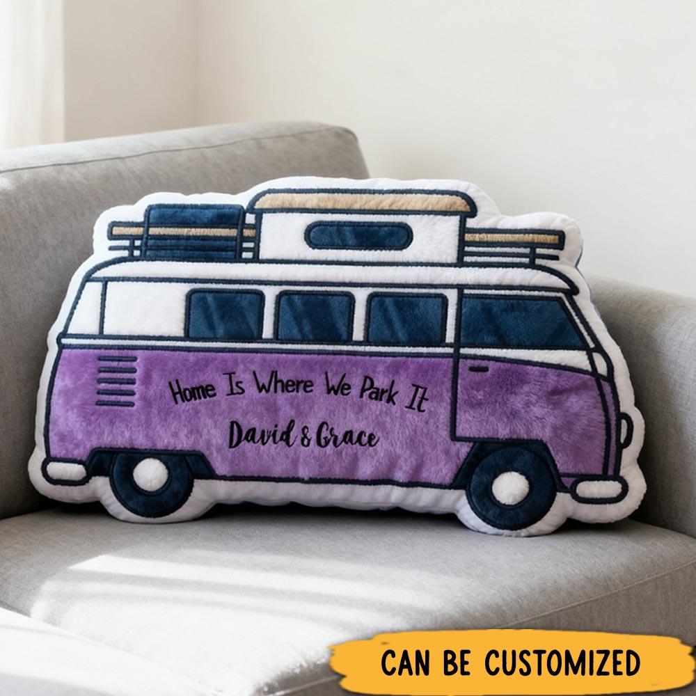 Personalised Campervan Cushion Pillow Couples Cushion Camper Van Pillow Custom Outdoor Family Pillow Gift for Outdoor Camping Lover