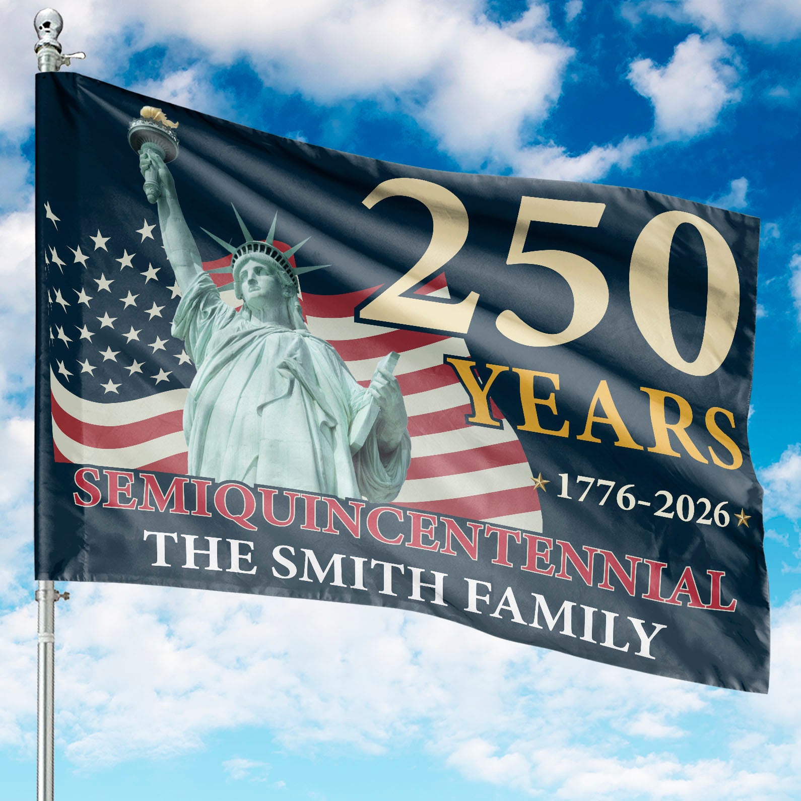 Personalize 250 Years Of America 1776-2026 Semiquincentennial Flag Custom Name 250th Anniversary Usa Patriotic