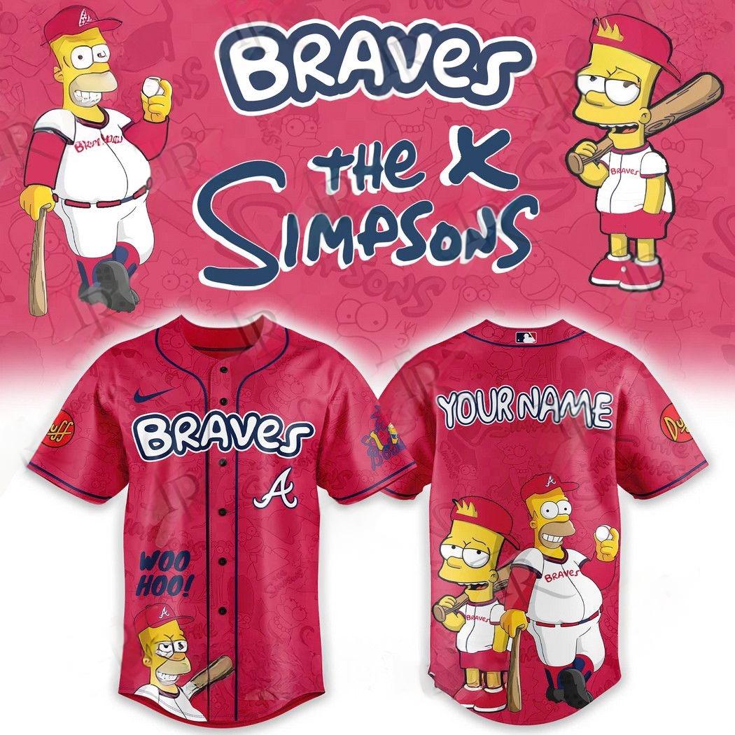 Personalize Atlanta Braves The Simpsons Heritage 2025 Custom Name Limited Edition Baseball Jersey Unique Baseball Gifts