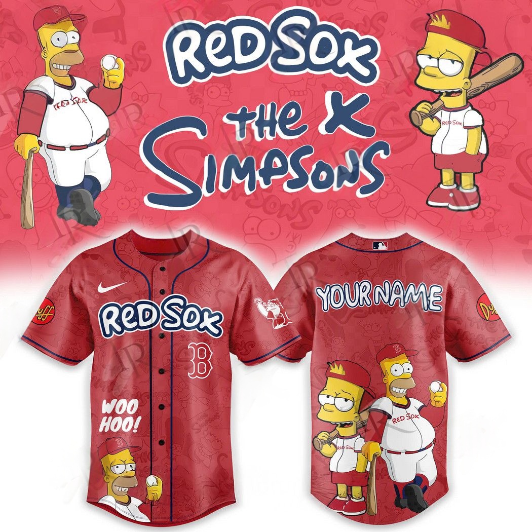 Personalize Boston Red Sox The Simpsons Heritage 2025 Custom Name Limited Edition Baseball Jersey Baseball Coach Gift Ideas