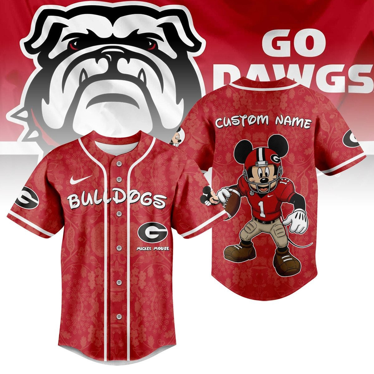 Personalize Bulldogs x Mickey Disney Jersey Best Gifts For Boyfriend