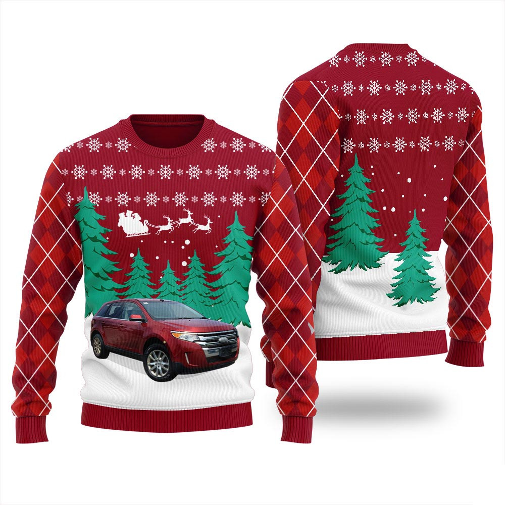 Personalize Car Photo Womens Ugly Sweater Christmas Sweater Gift