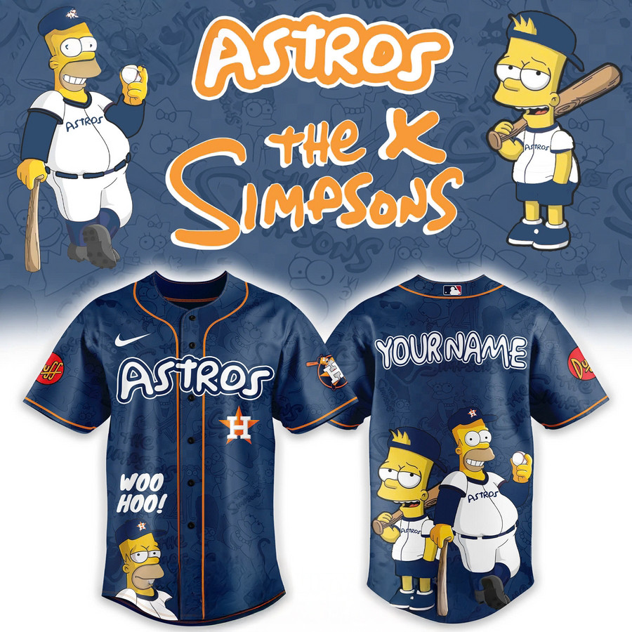 Personalize Houston Astros Mix The Simpsons Heritage Custom Baseball Jersey Baseball Coach Gift Ideas