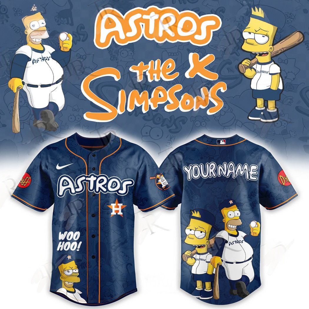 Personalize Houston Astros The Simpsons Heritage 2025 Custom Name Limited Edition Baseball Jersey Baseball Best Gifts
