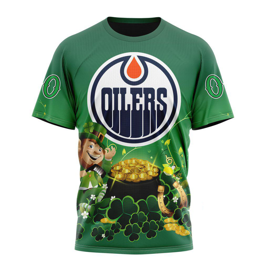 Personalize NHL Edmonton Oilers Shirt St. Patrick's Day Hockey Team T-Shirt For Fan