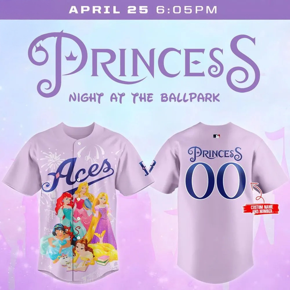 Personalize Reno Aces Princess Night Special Edition Baseball Jersey Baseball Gifts Ideas