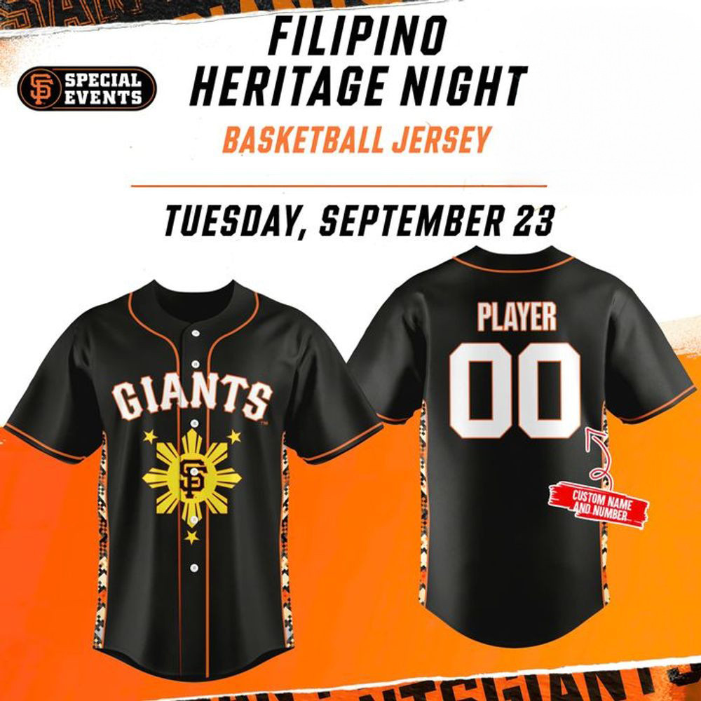 Personalize San Francisco Giants x Filipino Heritage Night 2025 Baseball Jersey Baseball Best Gifts