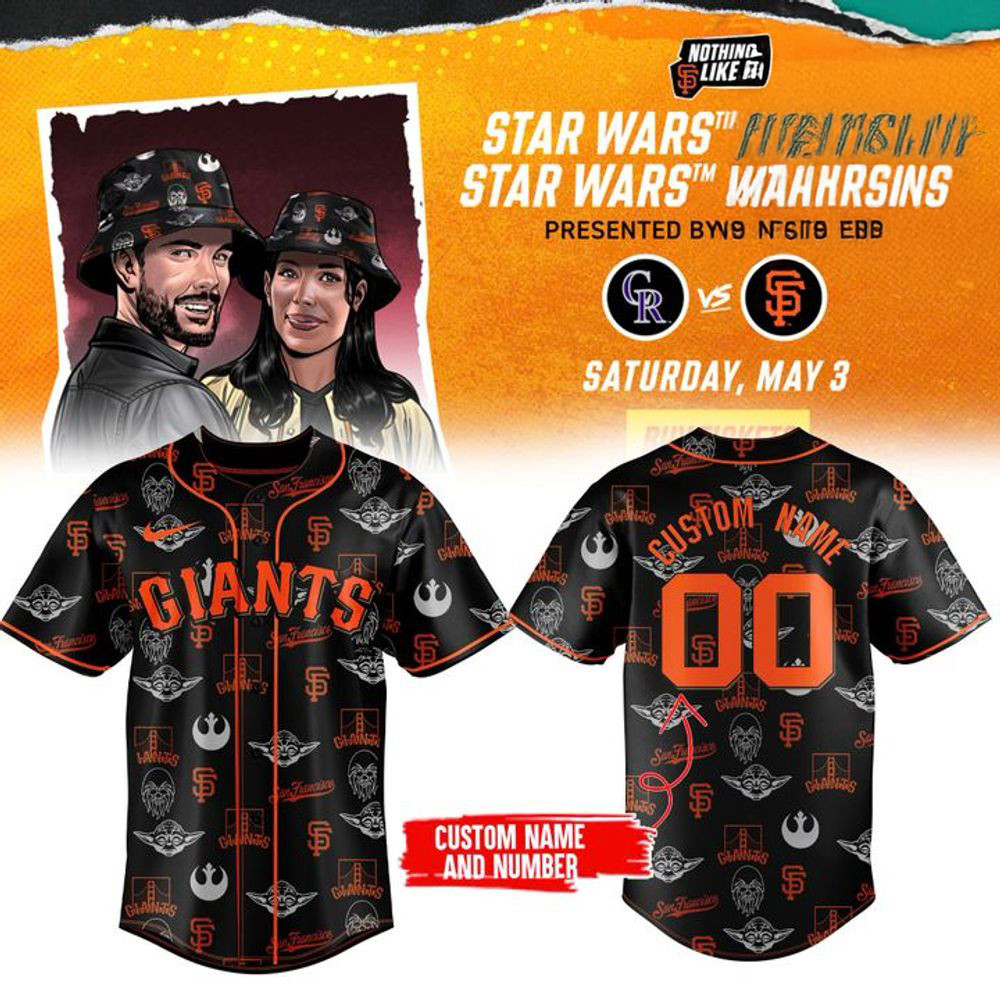 Personalize San Francisco Giants x Star Wars Baseball Jersey 2025 Baseball Father's Day Gifts