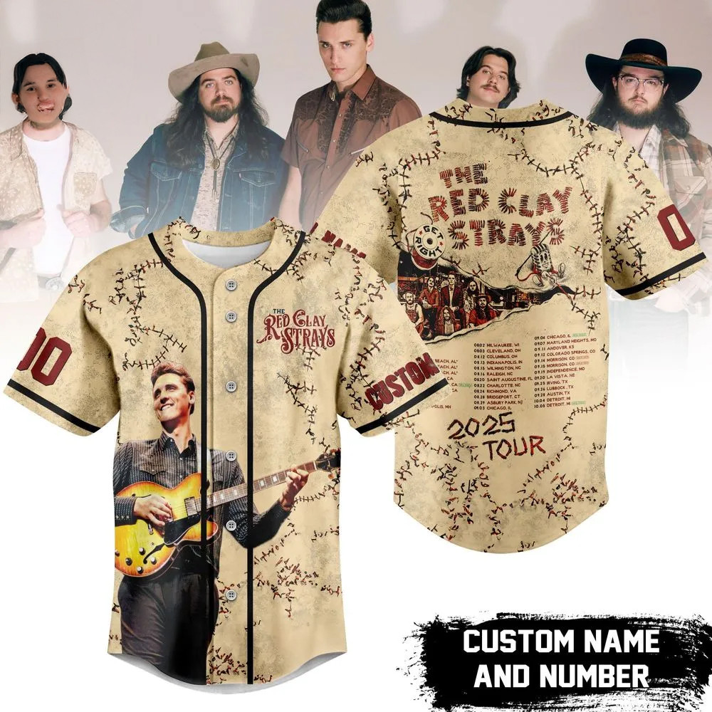 Personalize The Red Clay Strays Get Right Tour 2025 Baseball Jersey Unique Baseball Gifts