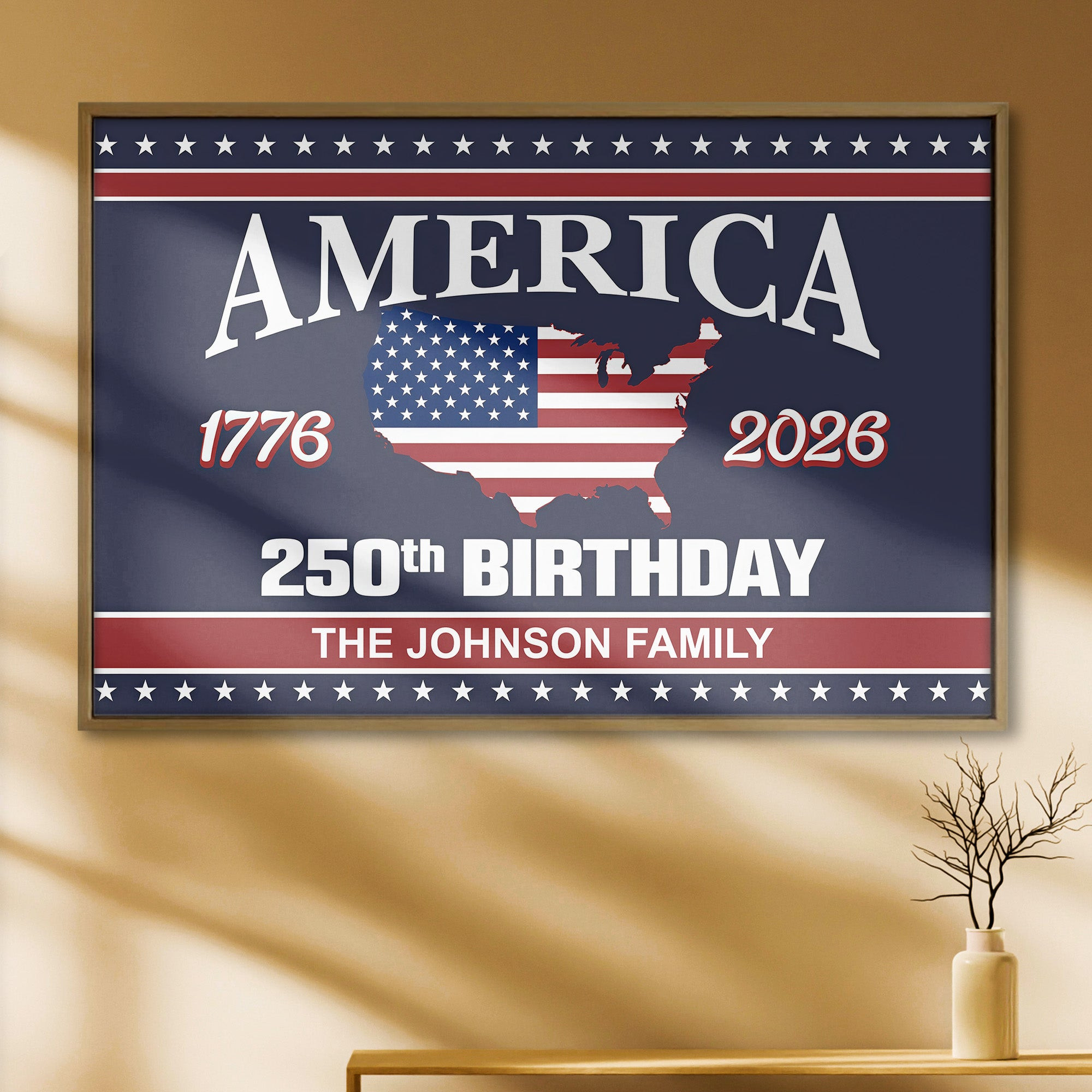 Personalized 1776 2026 250th Anniversary 1776 2026 Flag Poster Gift For Family Patriotic