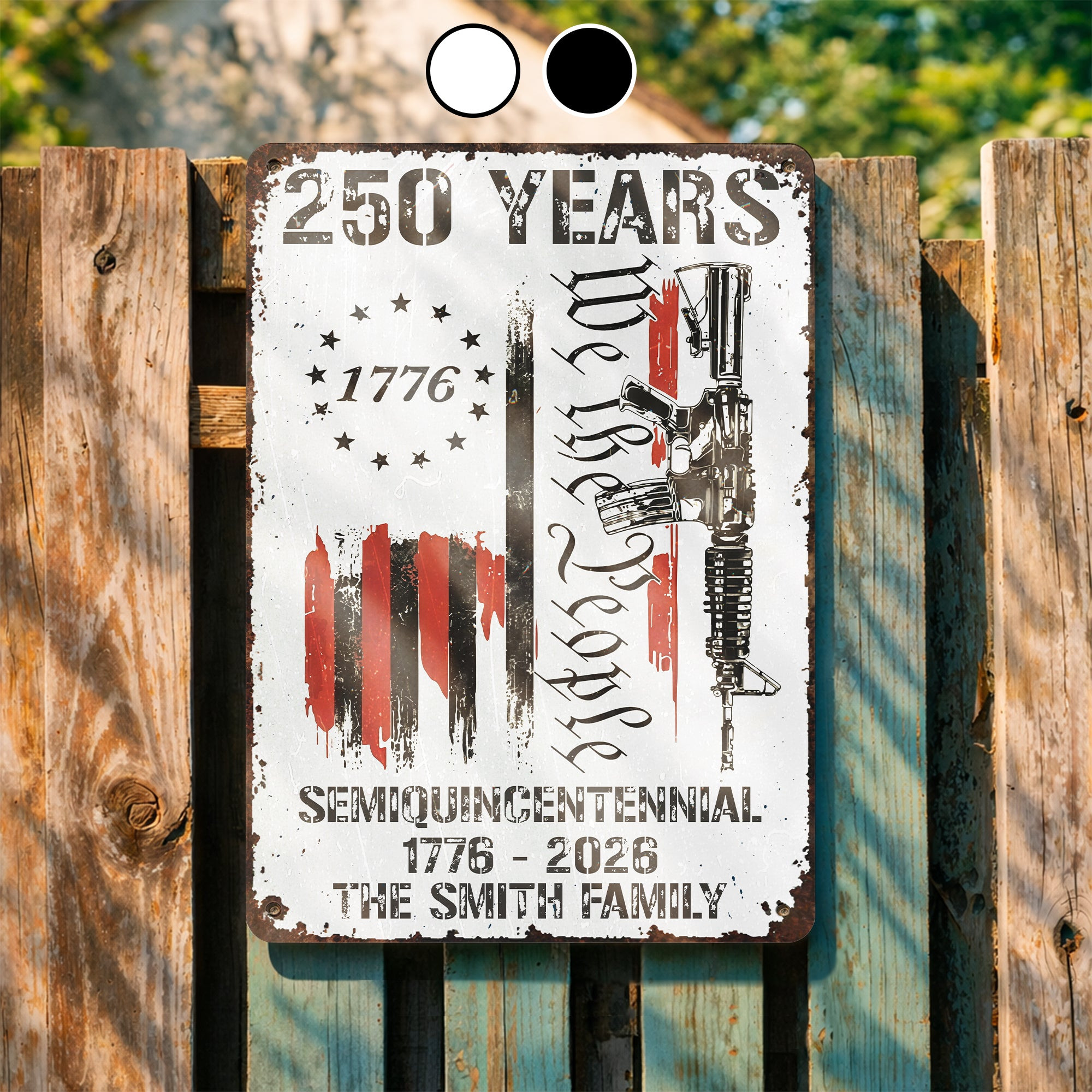 Personalized 1776 2026 250th Anniversary 250 Freedom Stars Stripes Metal Sign Patriotic Decor Gifts