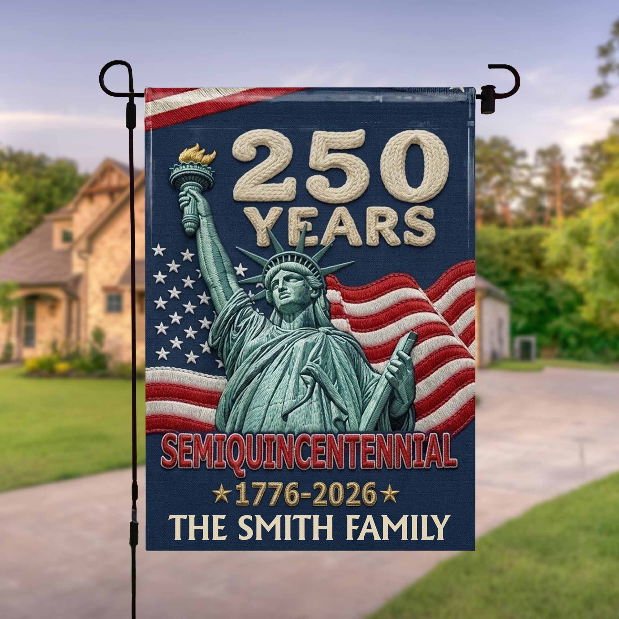 Personalized 1776 2026 250th Anniversary 250 Liberty Statue Flag Flag Gift For Family