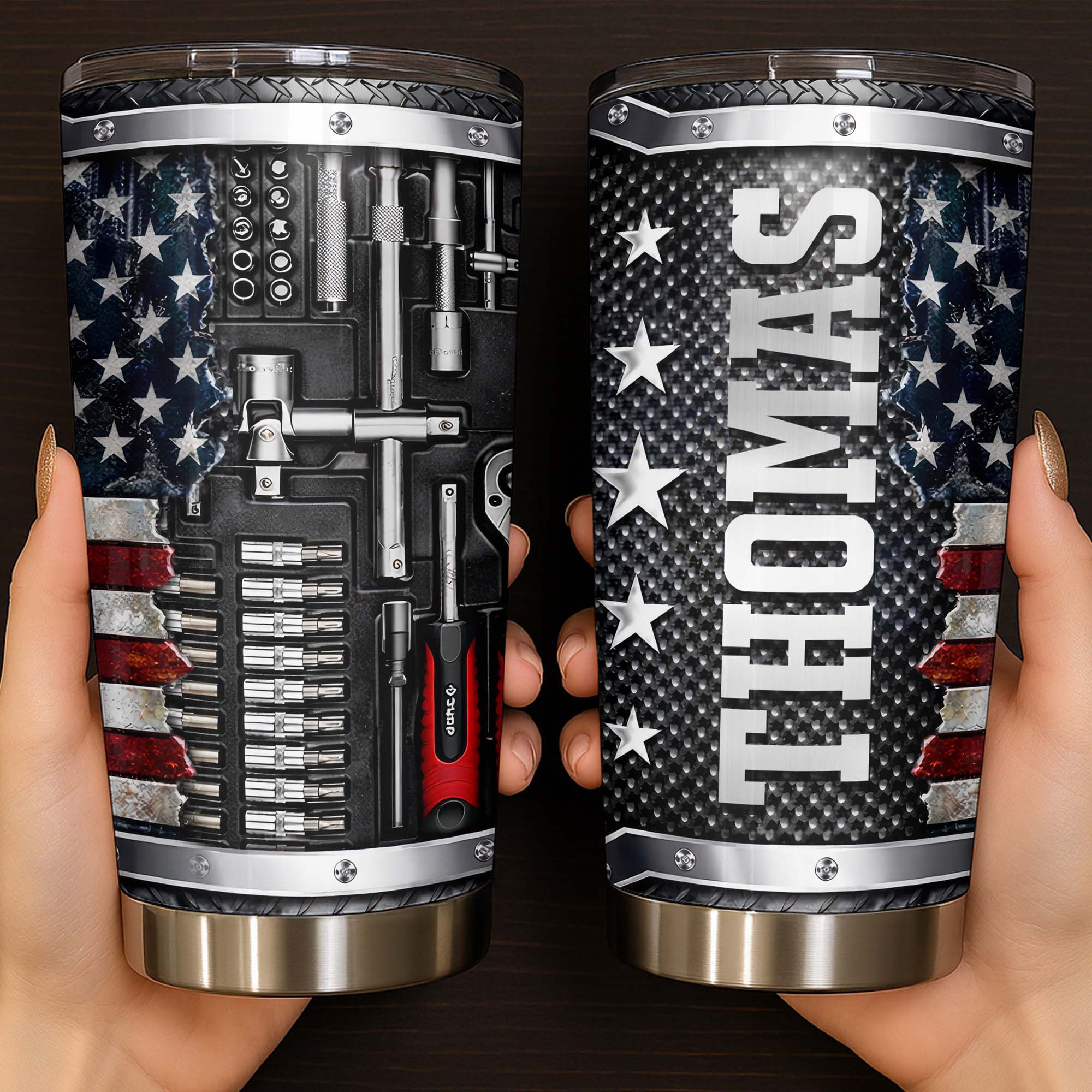 Personalized 1776 2026 250th Anniversary American Flag Tumbler Gift For Patriotic Mechanics