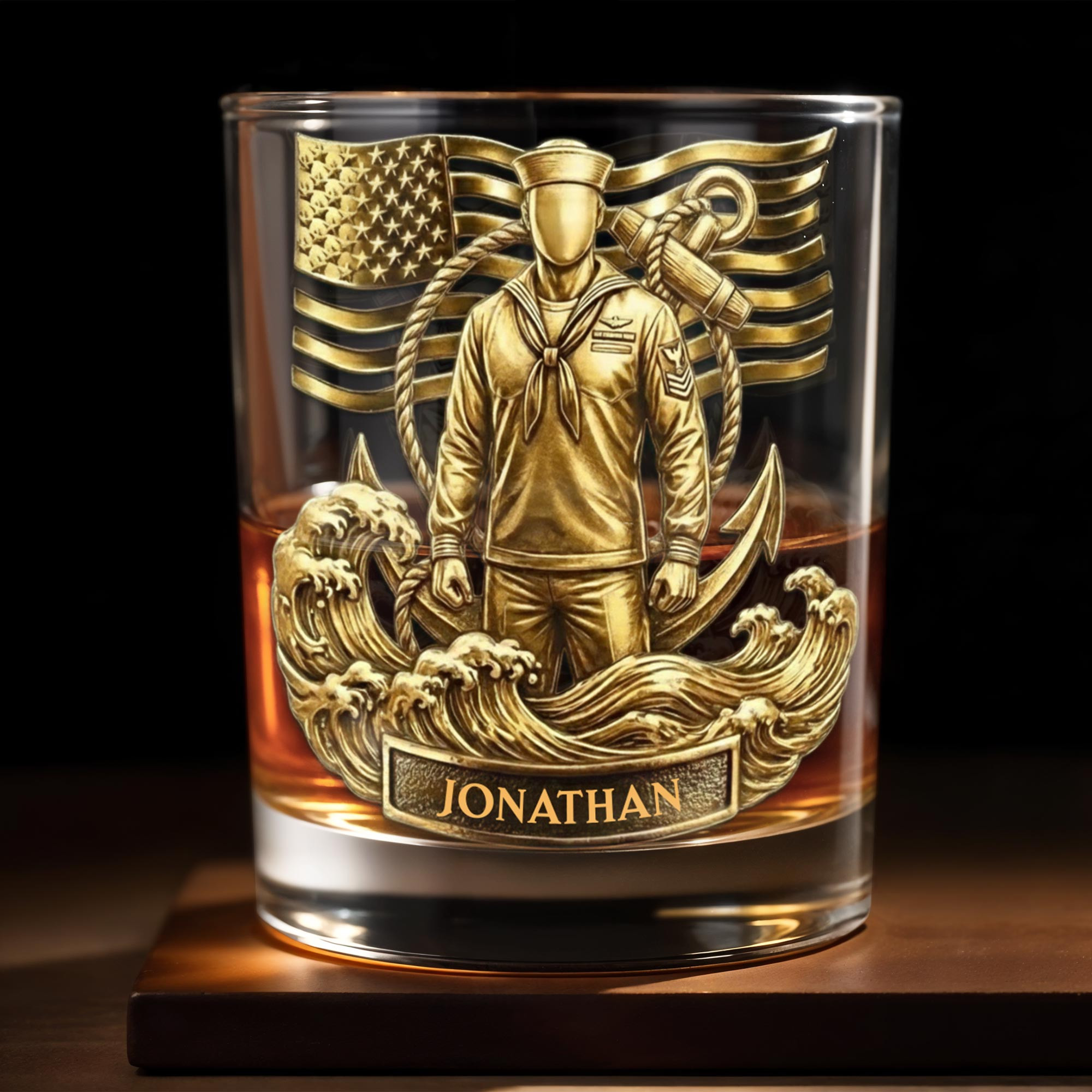 Personalized 1776 2026 250th Anniversary Flag Whiskey Glass Indepedence Day Gift For Family Patriotic
