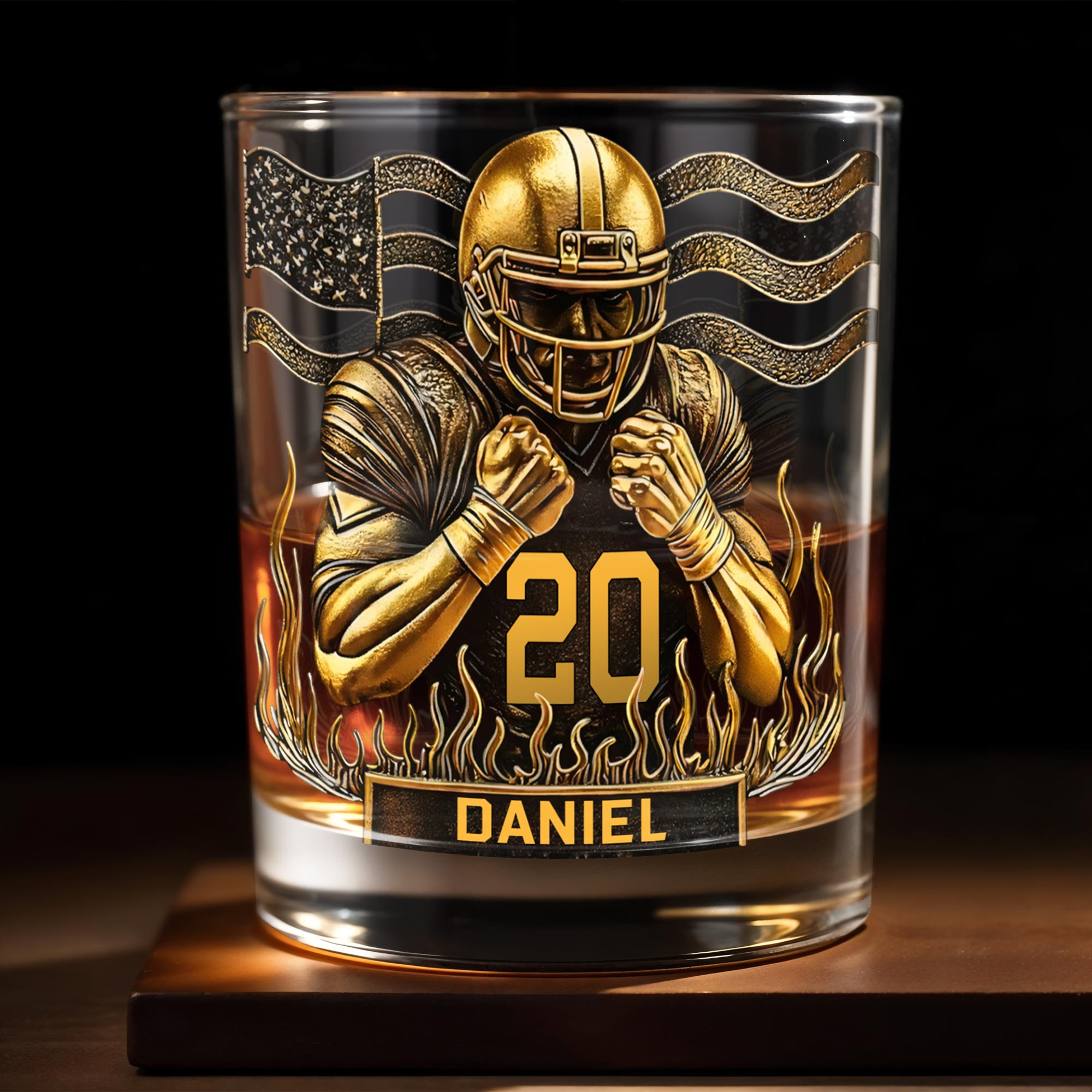 Personalized 1776 2026 250th Anniversary Flag Whiskey Glass July 4th Gift For Family Patriotic