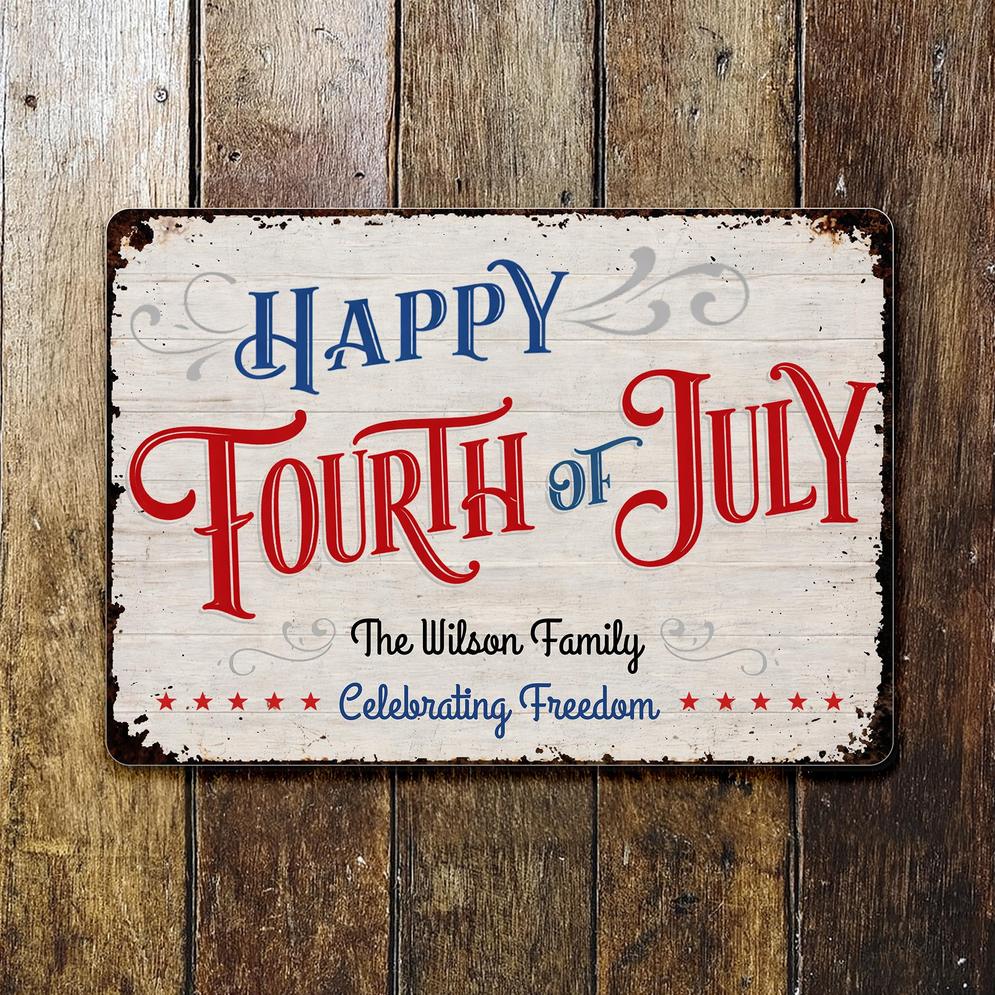 Personalized 1776 2026 250th Anniversary Freedom Metal Sign Gift For Patriotic Family