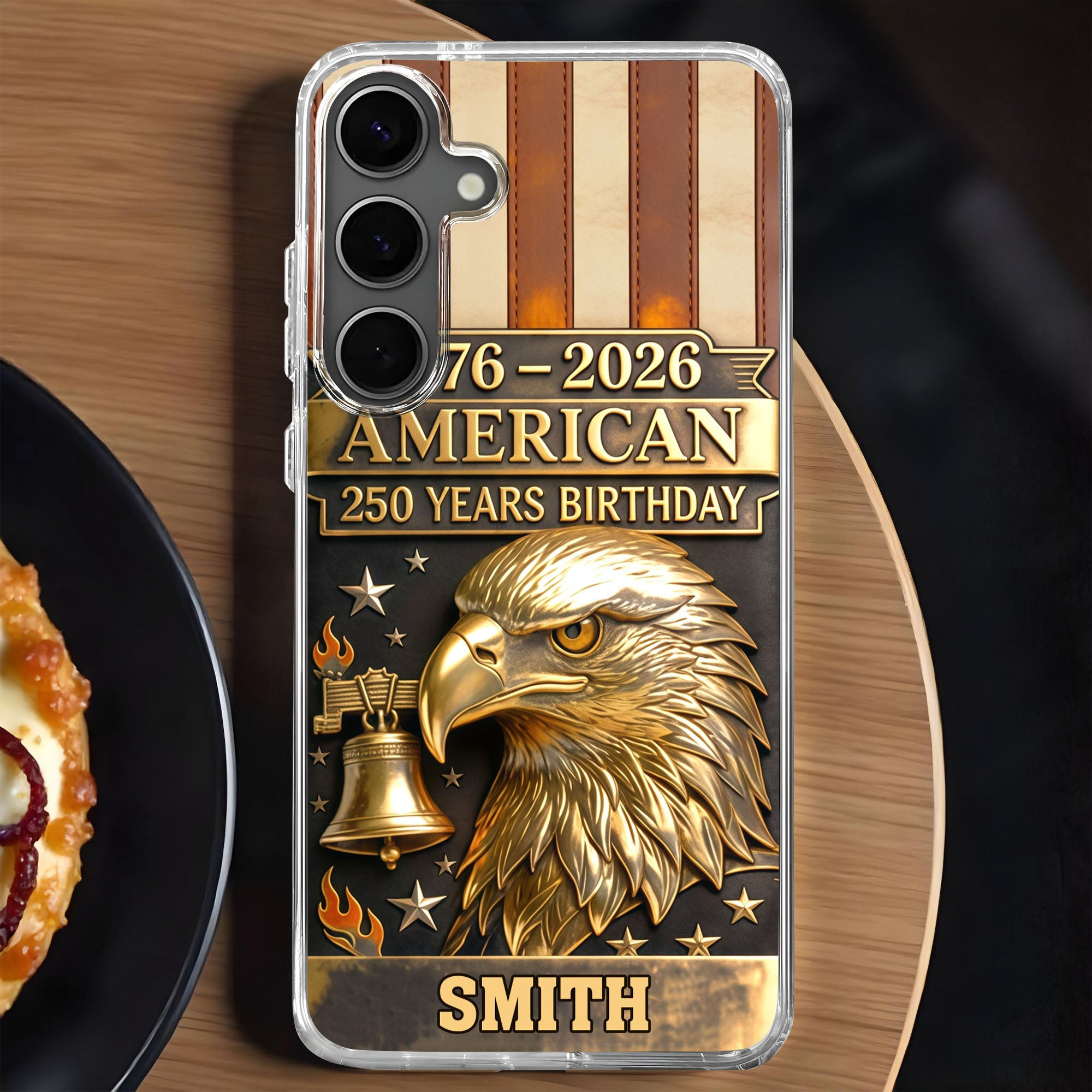 Personalized 1776 2026 250th Anniversary Liberty Bell Phone Case Gift For Patriotic Dad