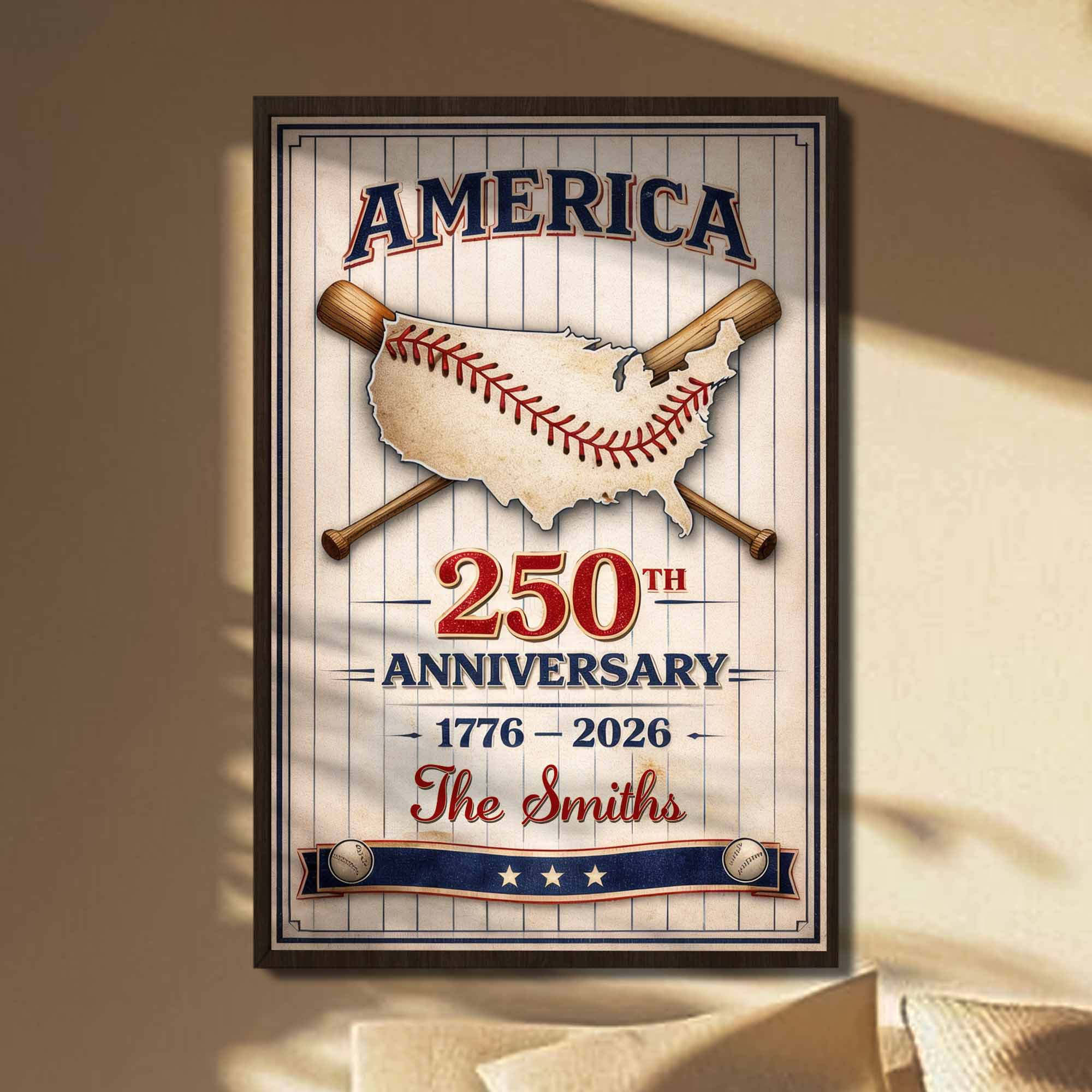 Personalized 1776 2026 250th Anniversary Poster Independence Day Gift For Family Patriotic