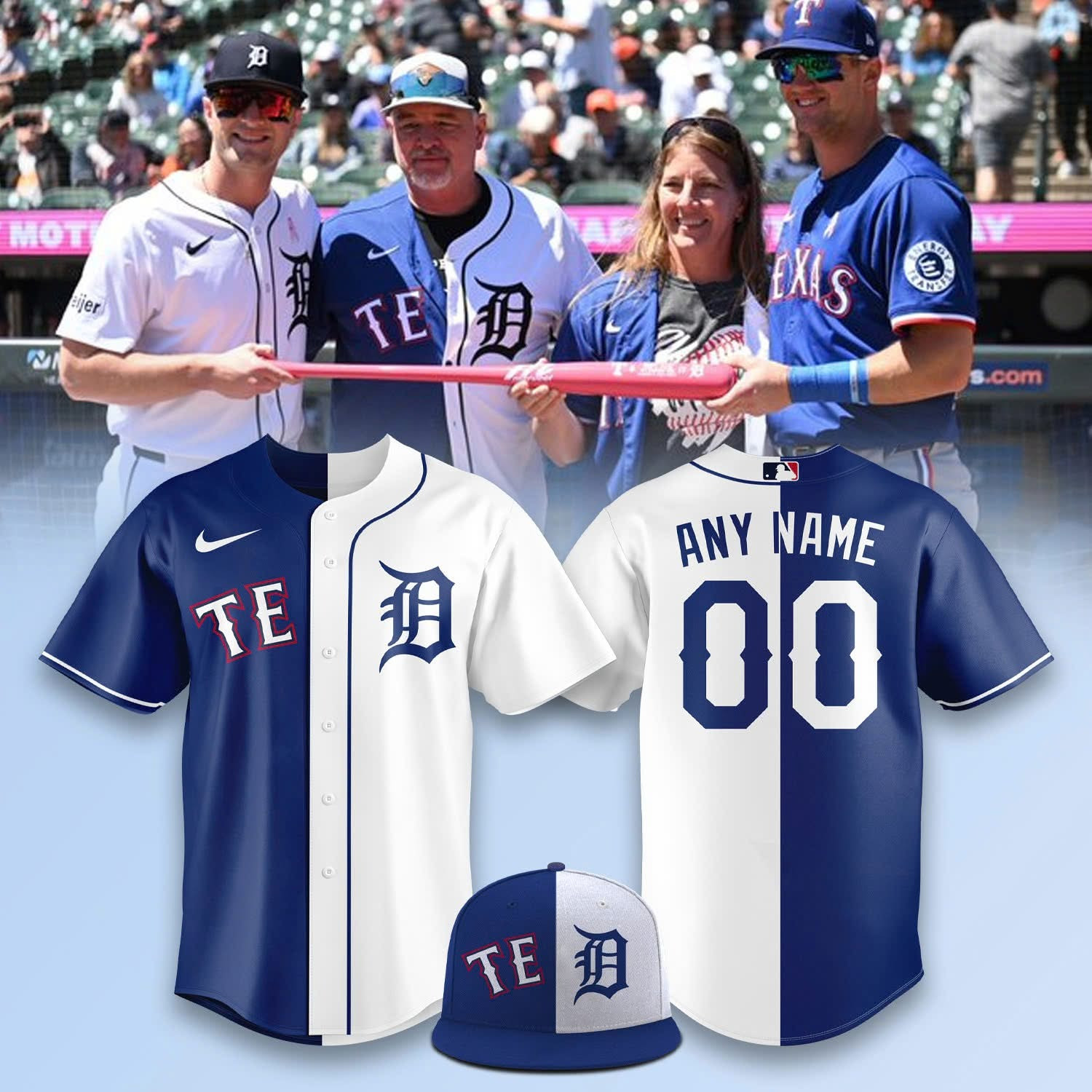 Personalized 2025 Detroit Tigers x Texas Rangers Jersey Gifts For Baseball Lovers