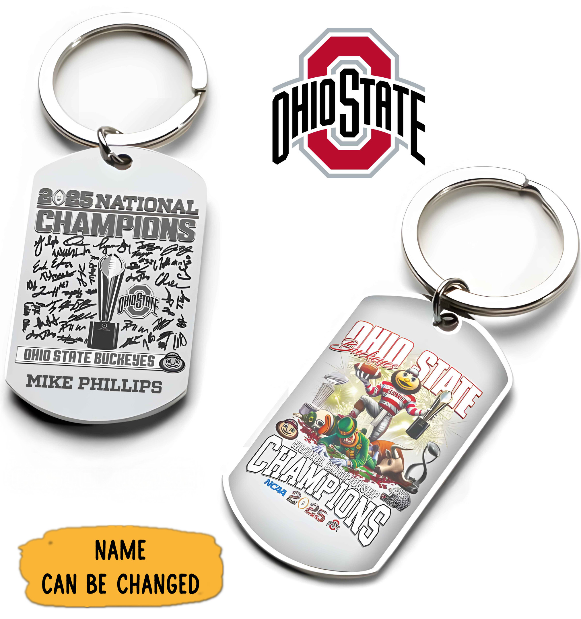 Personalized 2025 Ohio State Buckeyes Football Keychain Presents For Football Fans