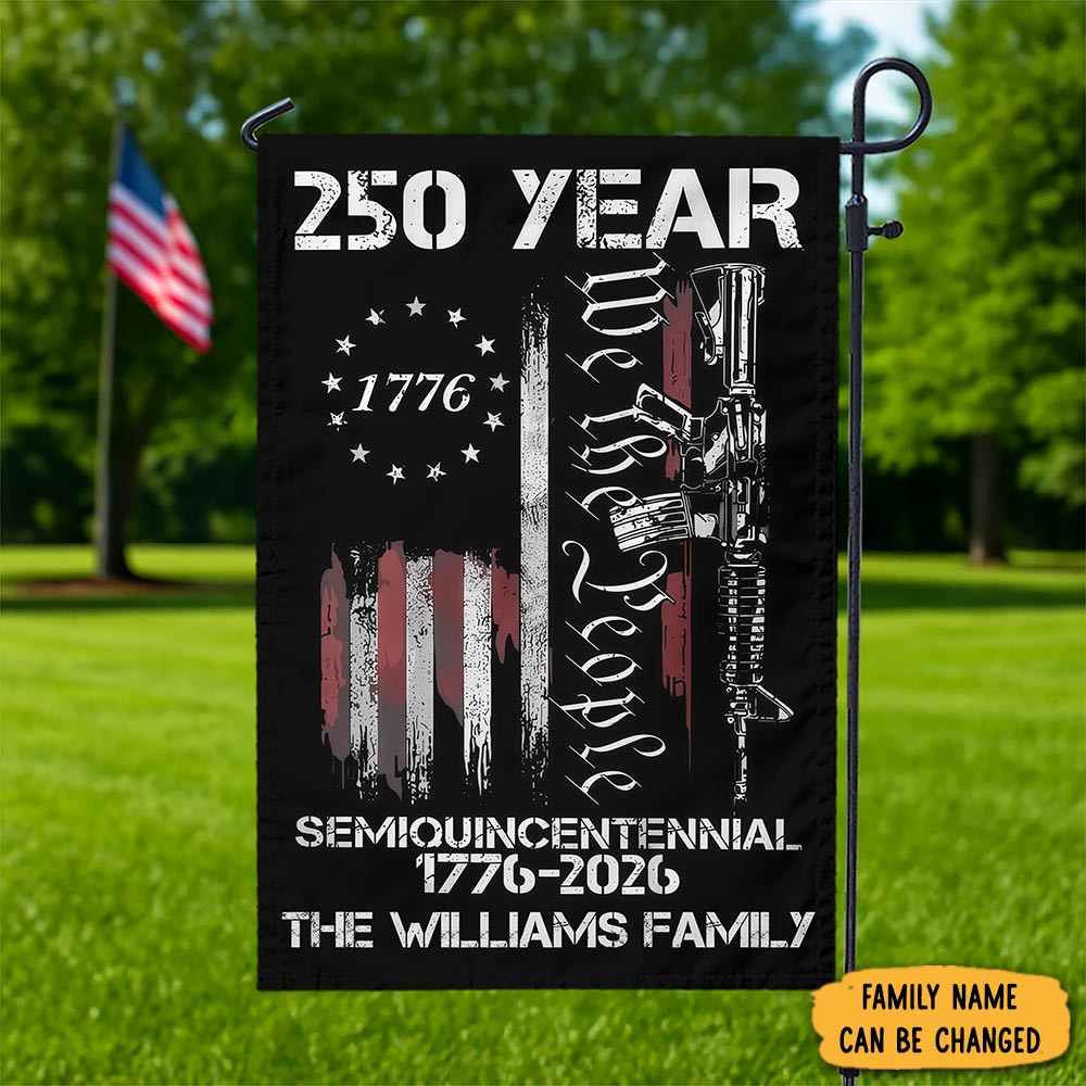 Personalized 250 Years America Semiquincentennial Garden Flag Patriotic Decorations