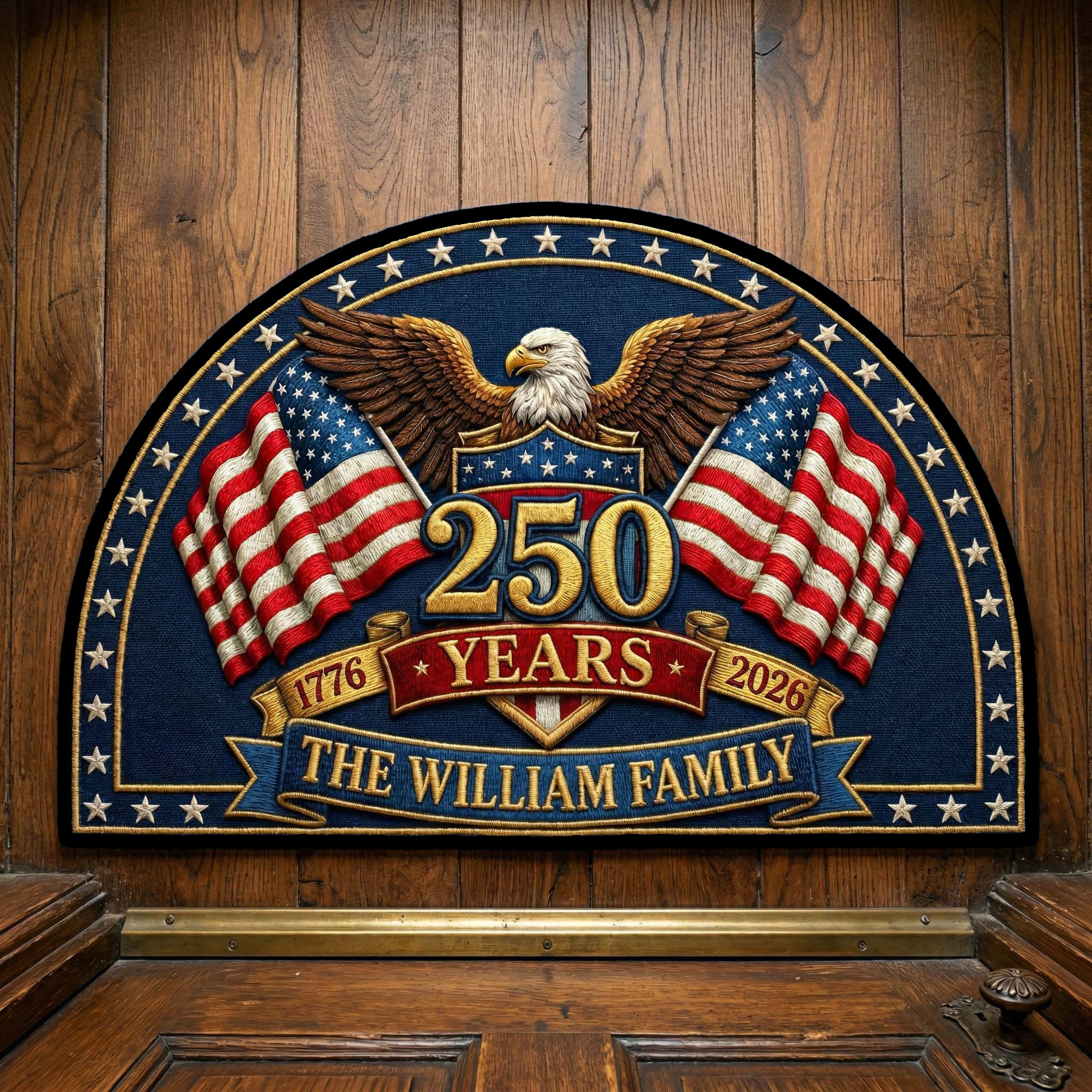 Personalized 250 Years Anniversary Welcome Mat 4Th Of July Merch Gift For Father