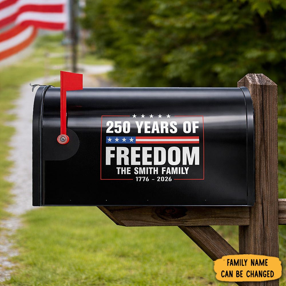 Personalized 250 Years Of Freedom 1776 2026 Mailbox Cover 4th Of July Present For Husband