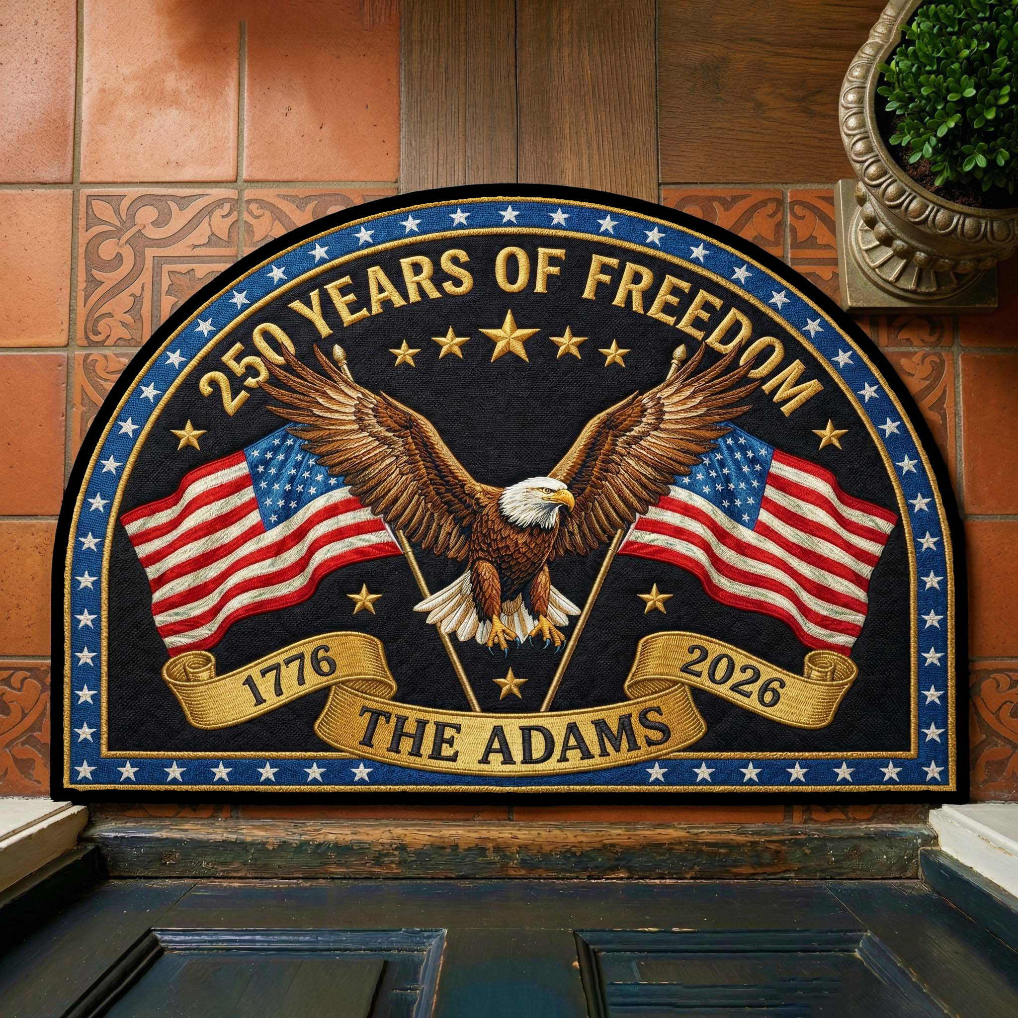 Personalized 250 Years Of Freedom Welcome Mat We The People Merch Patriotic Gifts