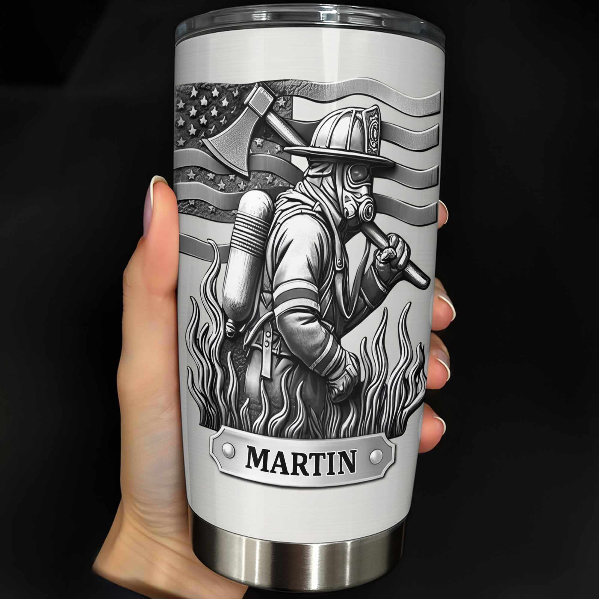 Personalized 250 Years Of Independence Firefighter Flag Tumbler Anniversary Gift For Firefighters
